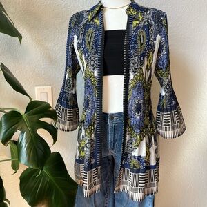 Vintage sheer paisley bell-sleeve tunic